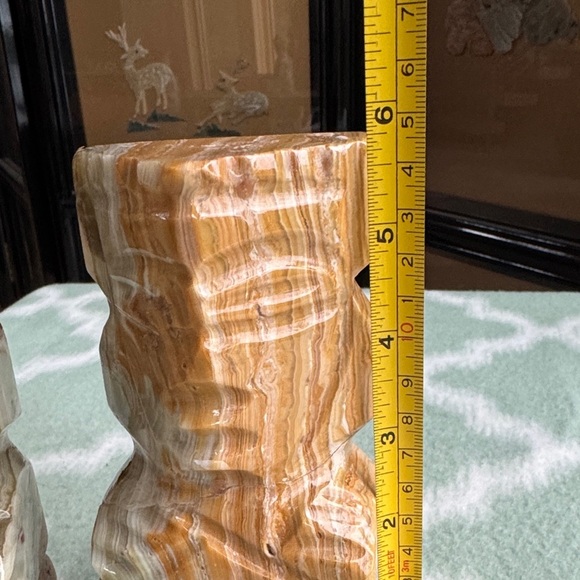 Carved Stone Bookends - Brown and Cream tribal figures - Picture 8 of 9